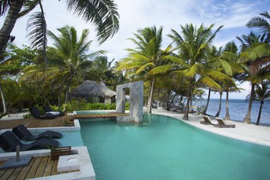 güzel yüzme havuzu El Secreto Resort San Pedro'da Belize tropik yerde fotoğrafı
