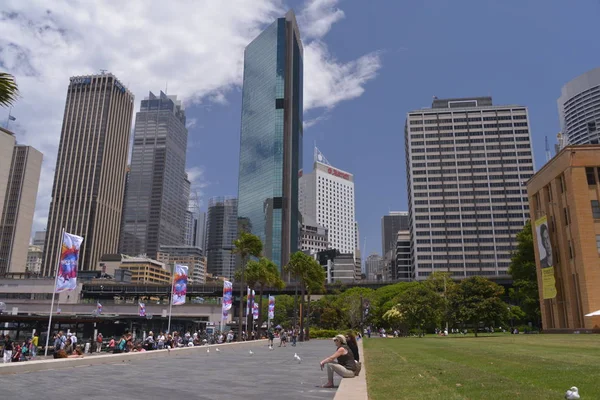 Foto Hermosos Edificios Modernos Gran Altura Circular Quay —  Fotos de Stock