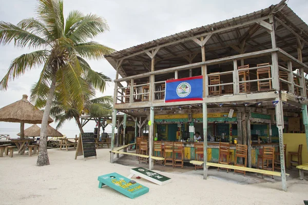 Foto Bel Posto Tropicale Con Casa Legno San Pedro Belize — Foto Stock