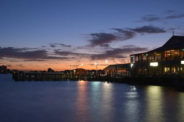 Barrack Street Pier Zonsondergang Tijd — Stockfoto