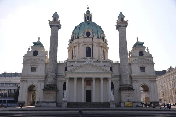 Vista Panorámica Iglesia Karlskirche Durante Día — Foto de Stock