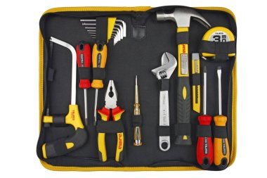 Beyaz arka plan üzerinde izole araç kiti 