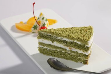 Tatlı tatlı restoran tatlı bir şekilde dekore edilmiş plaka üzerinde. Şekerci dükkanı gelen lüks tatlı