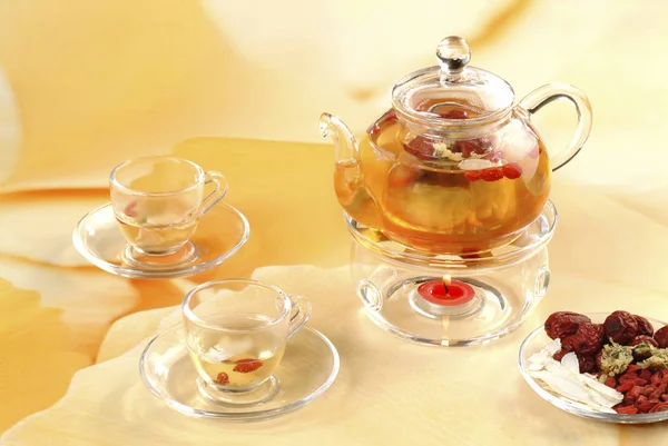 Китайский Травяной Чай Крупный План — стоковое фото