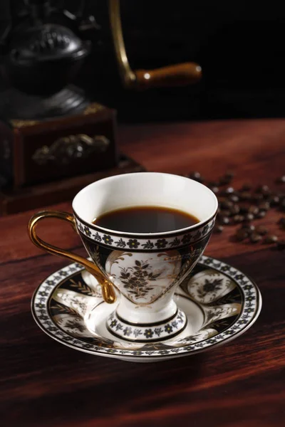 Espresso Kaffee Der Tasse Nahsicht — Stockfoto