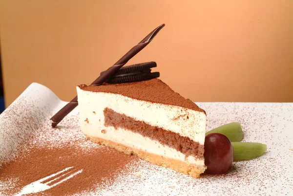 Tasty Tiramisu Cake Close View — Stock Photo, Image