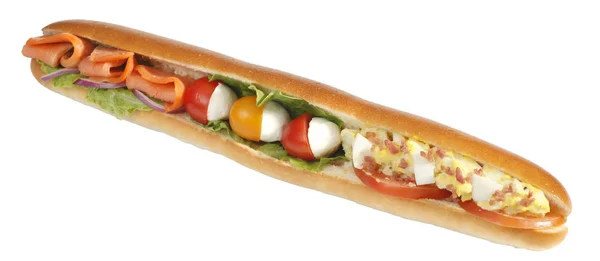 Nahaufnahme Von Fleisch Sandwich Mit Frischem Gemüse — Stockfoto
