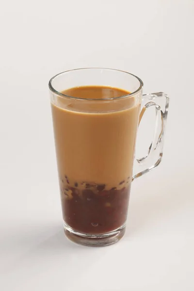 Red Beans Milk Tea Close View — Stock Photo, Image