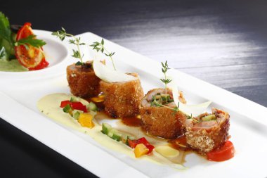 et tabağında, yakından görmek rulo 