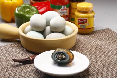 Yüzyıl yumurta, Çin Mutfağı kavramı closeup