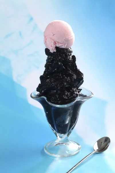 carbon shaved ice, close-up view