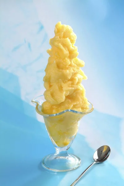 tasty mango shaved ice, close-up view