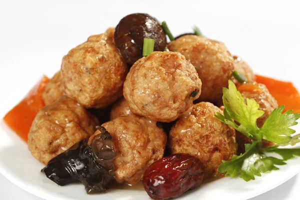 chicken meat balls, close-up view