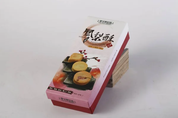 Zbliżenie Pudełka Keksy Ananasowe Tradycyjne Chińskie Ciasta — Zdjęcie stockowe