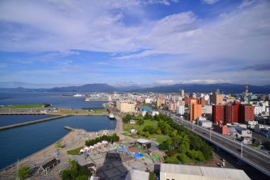 Aomori, Japonya 'nın Kentsel Skyline' ı.
