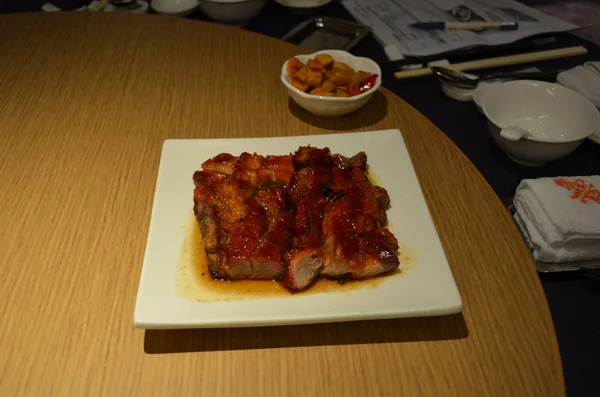 Cena Servida Sobre Mesa Madera — Foto de Stock