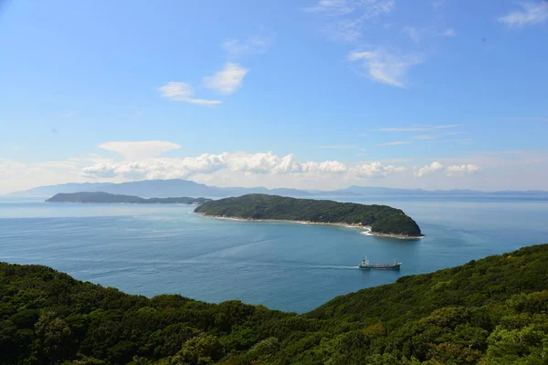 Vista Costa Con Montañas Japón — Foto de Stock