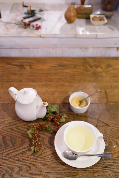 Close Cup Tea Table — Stock Photo, Image