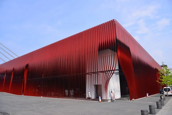 Aomori Japonya Kırmızı Kalaslı Modern Bina — Stok fotoğraf