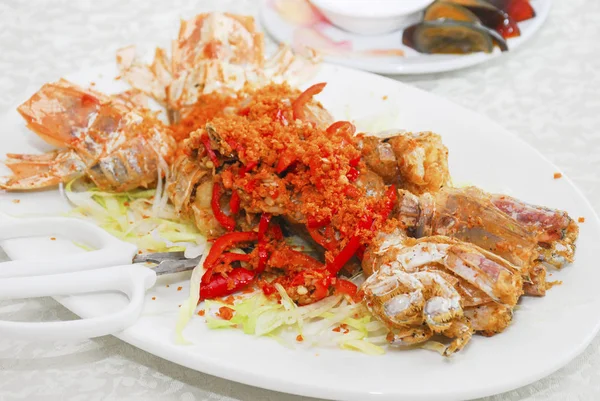 Cazas Ostras Camarones Restaurante Asiático — Foto de Stock