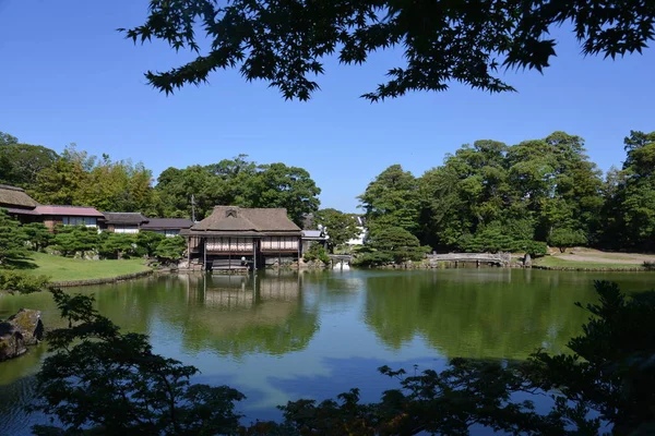 Genkyuen Tuin Met Meer — Stockfoto