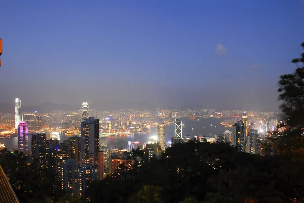 Skyline Urbano Victoria Peak Hong Kong China — Fotografia de Stock