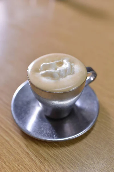 Närbild Kopp Kaffe Bordet — Stockfoto