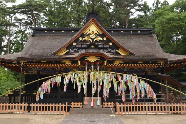 Close view of shrine decoration, Japan.