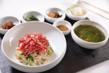 rice soup and side dish