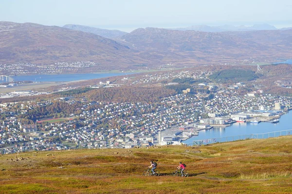 High angle shot of the landscape in Fjellstua — Stok fotoğraf