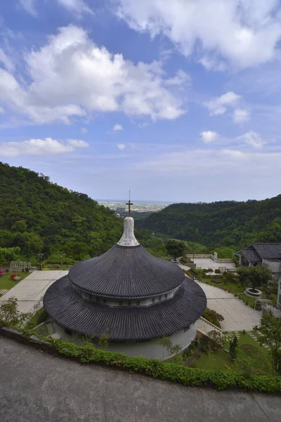 Vista panorámica del Santuario de Nuestra Señora de Wufengqi en Jiaoxi —  Fotos de Stock