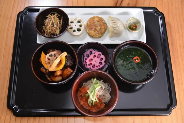 Високий Кут Кадру Смачної Традиційної Корейської Їжі Сеулі — стокове фото