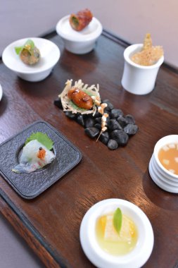 High angle shot of the delicious food in Seoul