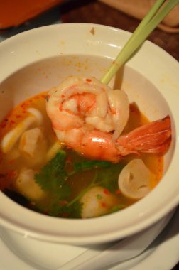 High angle shot of Thai traditional food