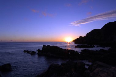 Yilan 'daki Kuzeydoğu Sahili' nin manzarası.