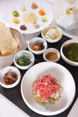 rice soup and side dish