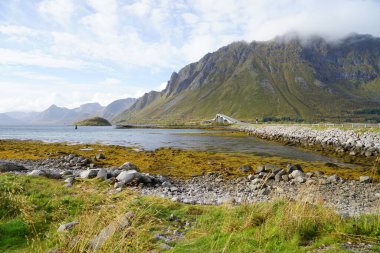 Dağları ve kayaları olan nemli topraklar