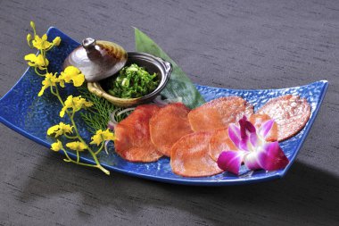 The portrait of food sliced beef