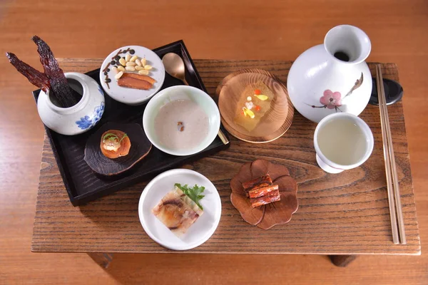 Fotografie Unghi Înalt Delicioasei Mâncăruri Tradiționale Coreene Din Seul — Fotografie, imagine de stoc