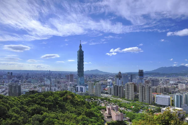 Utsikt Från Kullen Vid Taipei 101 Byggnaden — Stockfoto