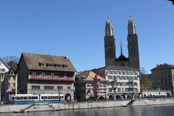 Scenic view of the town in Zurich — Stok fotoğraf