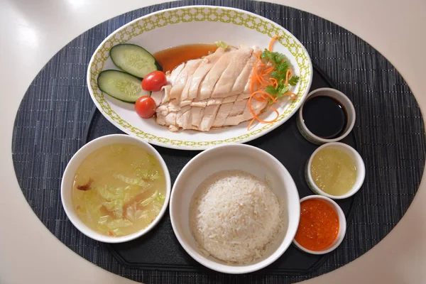 Mandarin Kylling Servert Med Rice – stockfoto