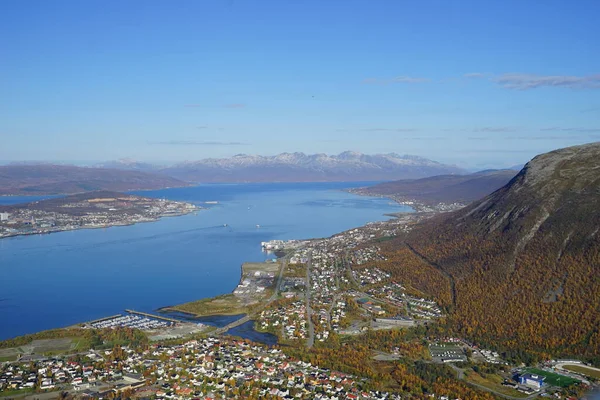 Vysokoúhlé záběry krajiny ve Fjellstua — Stock fotografie