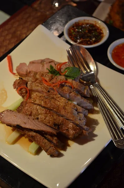 Sudut tinggi ditembak makanan tradisional Thailand — Stok Foto