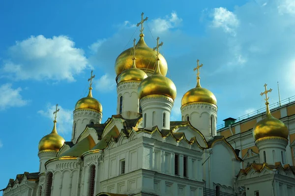 Low angle shot of Annunciation Cathedral Moscow Kremlin
