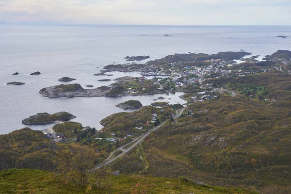 Svolvaer Górami Morzem Tle Norwegia — Zdjęcie stockowe