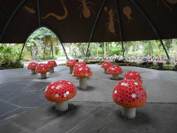 Mushrooms Decoration Green Garden — Stock Photo, Image