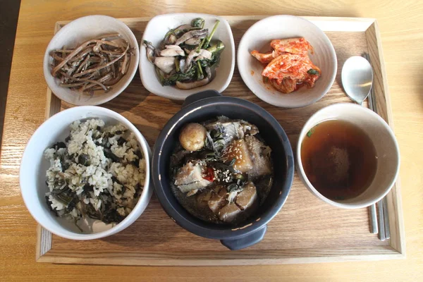 Tradicional Coreano Almoço Close — Fotografia de Stock