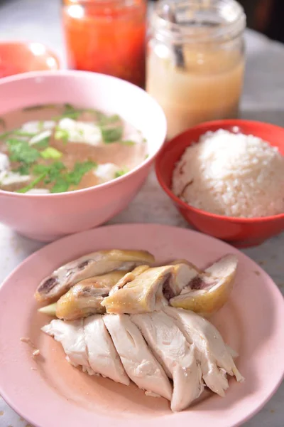 Ayam Dengan Nasi Dan Sup — Stok Foto