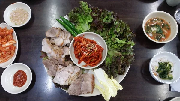 Κορεάτικο Μπάρμπεκιου Ασιατικό Γεύμα — Φωτογραφία Αρχείου